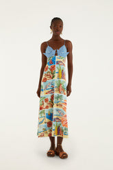 Summer Diary Multicolor Paper Boat Maxi Dress