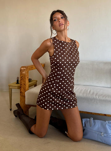 Yumiko Romper Brown Polka Dot