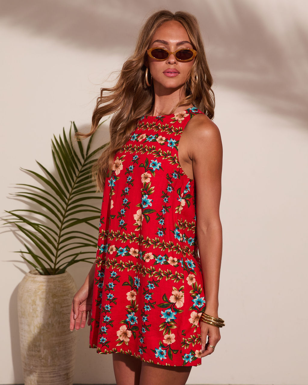 Wildflower Whisper Linen Blend Floral Mini Dress