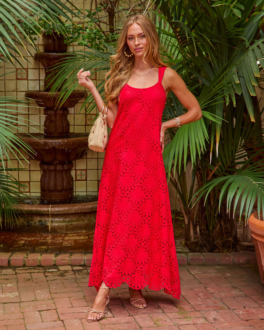 Ritual Moment Cotton Eyelet Maxi Dress
