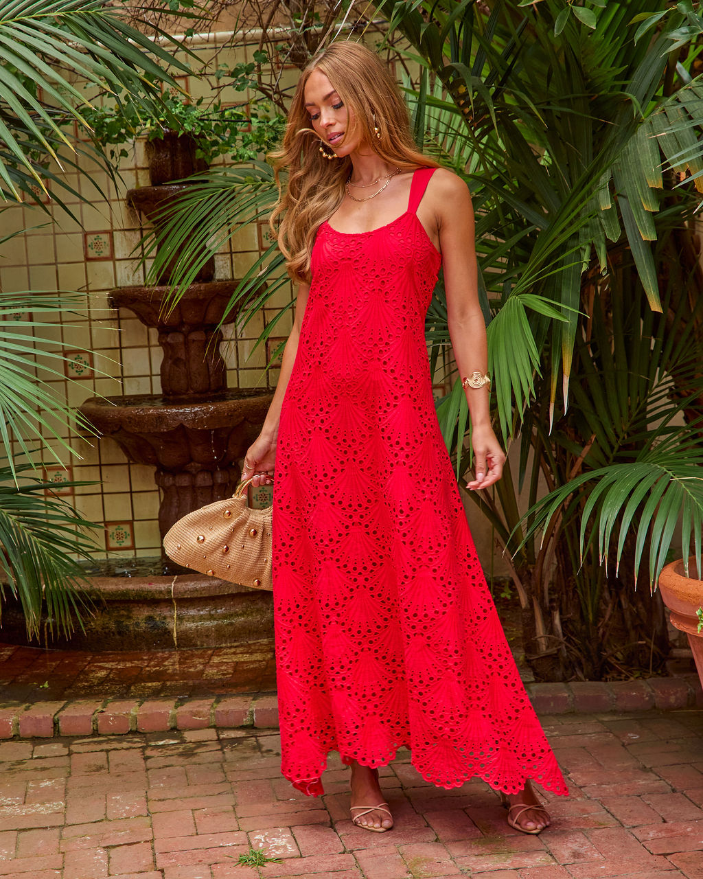 Ritual Moment Cotton Eyelet Maxi Dress