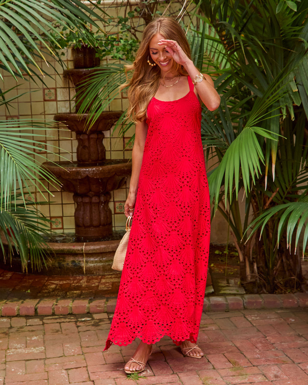 Ritual Moment Cotton Eyelet Maxi Dress