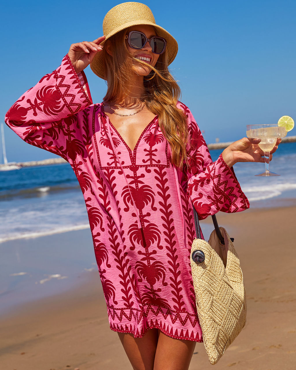 Sunset Riviera Abstract Mini Shift Dress