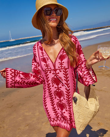 Sunset Riviera Abstract Mini Shift Dress