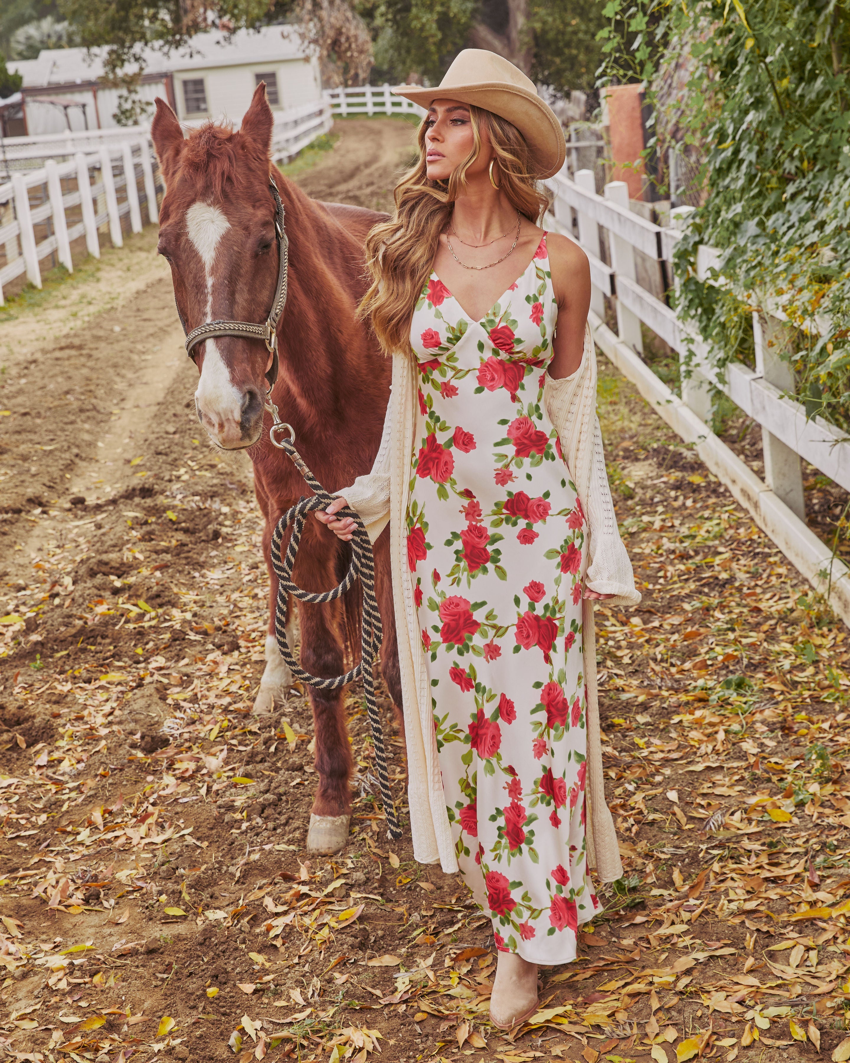Juniper Rose Floral Slip Maxi Dress