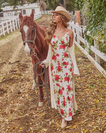 Juniper Rose Floral Slip Maxi Dress