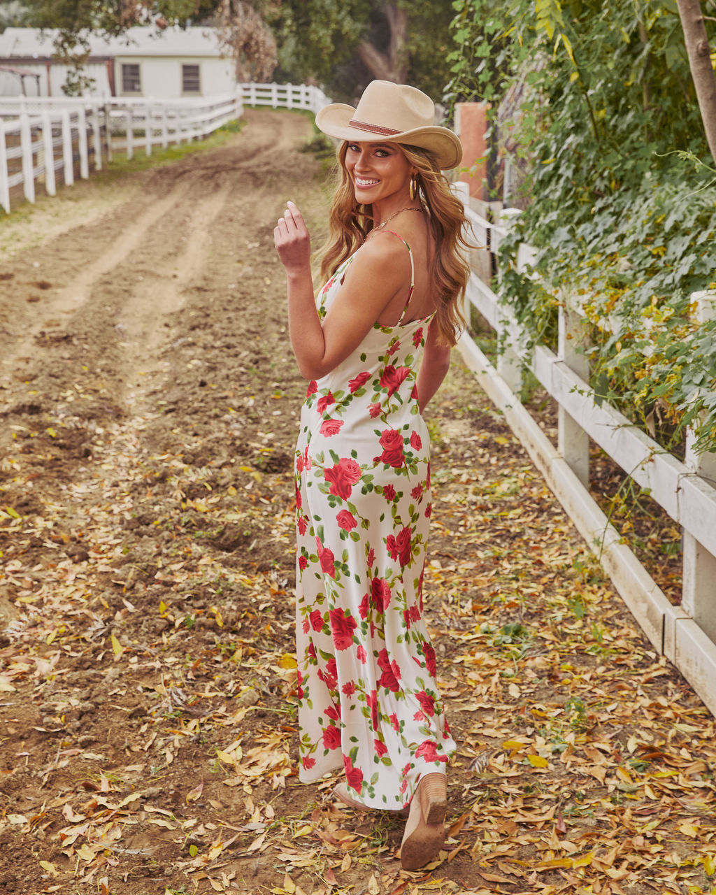 Juniper Rose Floral Slip Maxi Dress