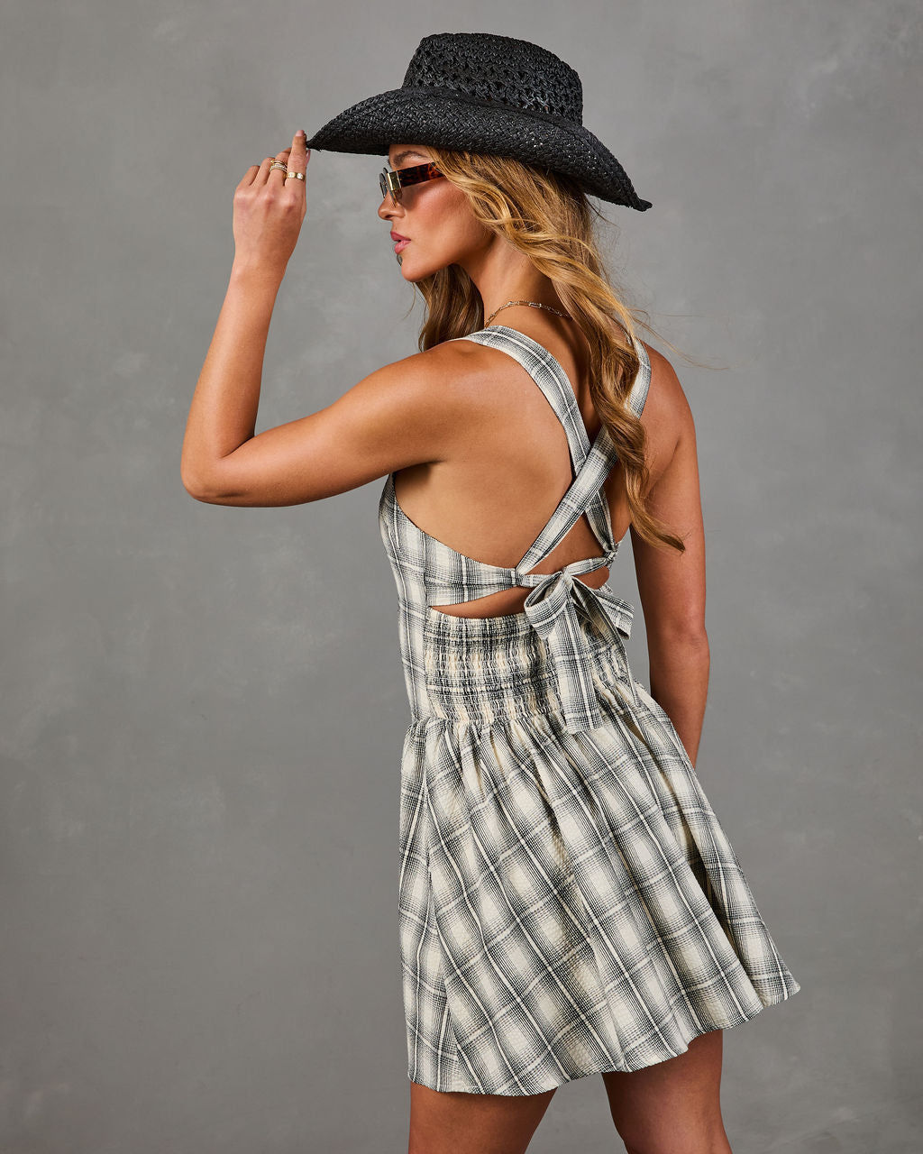 Dyanne Plaid Print Mini Dress