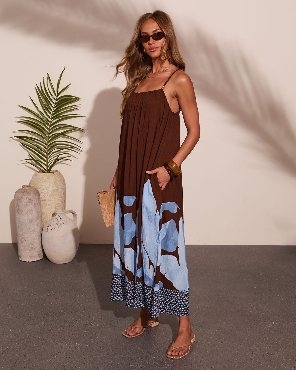 Amalfi Society Tropical Print Maxi Dress