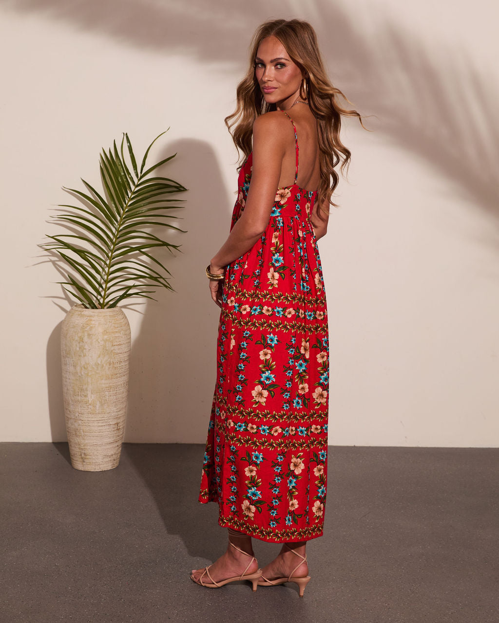 Wildflower Whisper Linen Blend Floral Maxi Dress