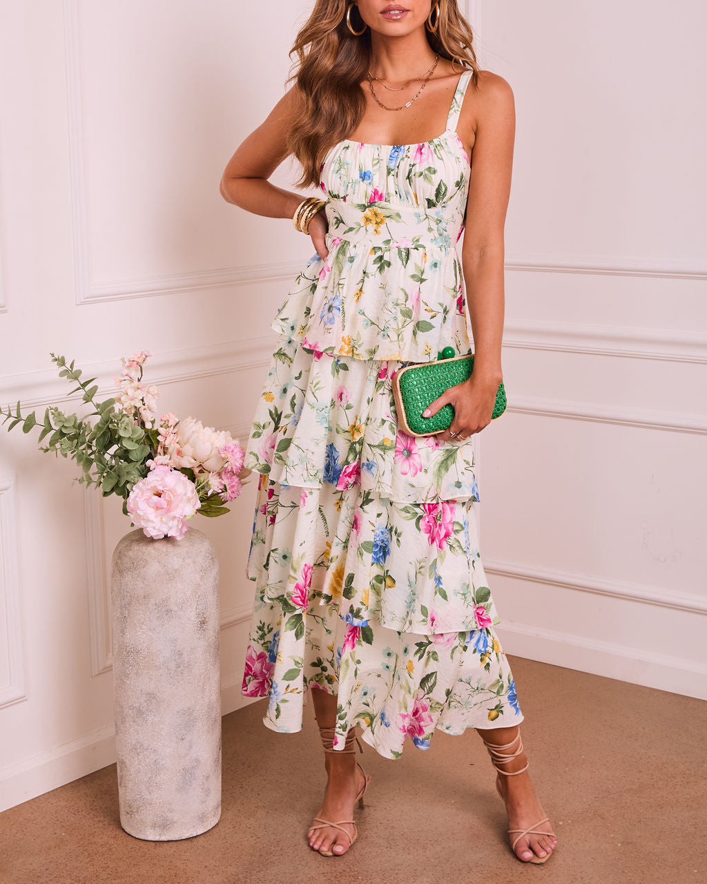 Bloom Belle Tiered Floral Maxi Dress