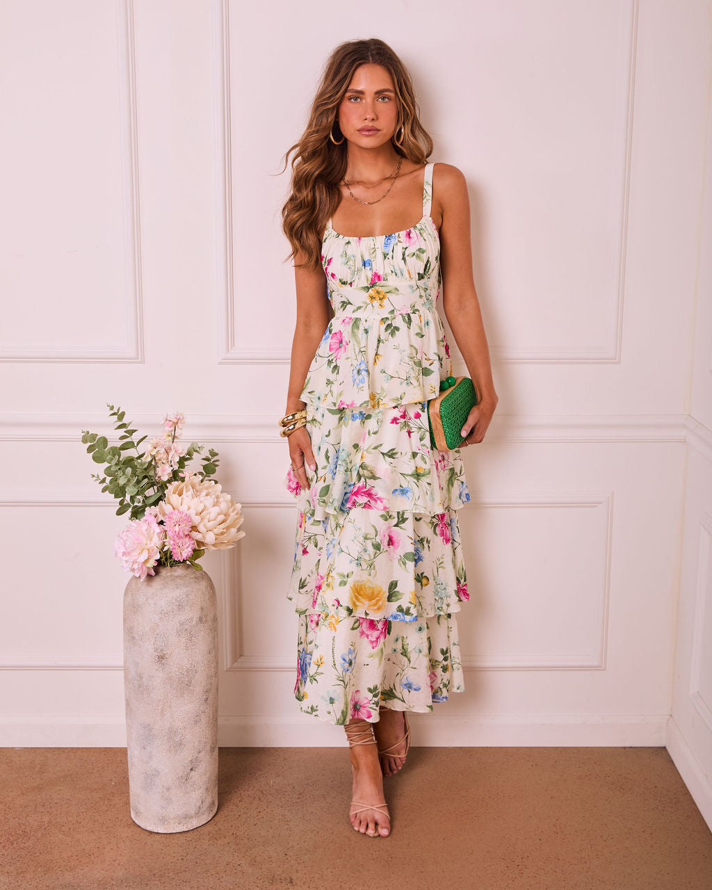 Bloom Belle Tiered Floral Maxi Dress