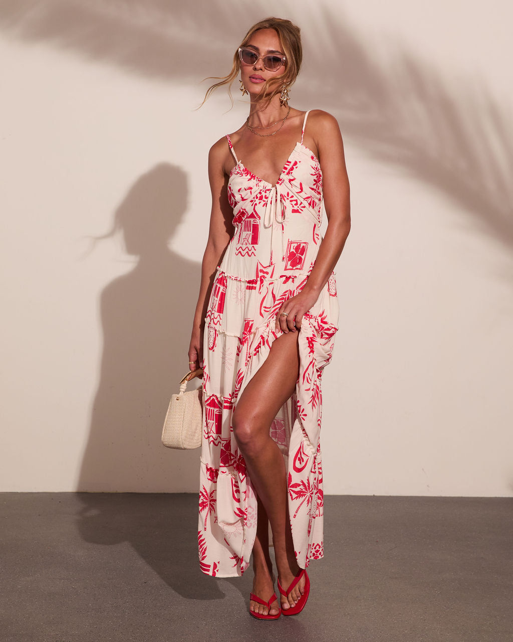 Harbor Nights Tropical Novelty Print Maxi Dress