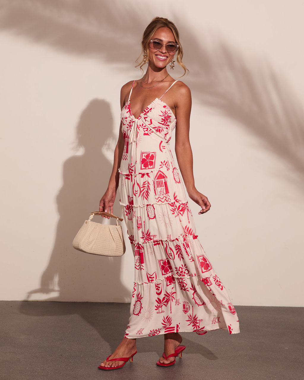 Harbor Nights Tropical Novelty Print Maxi Dress