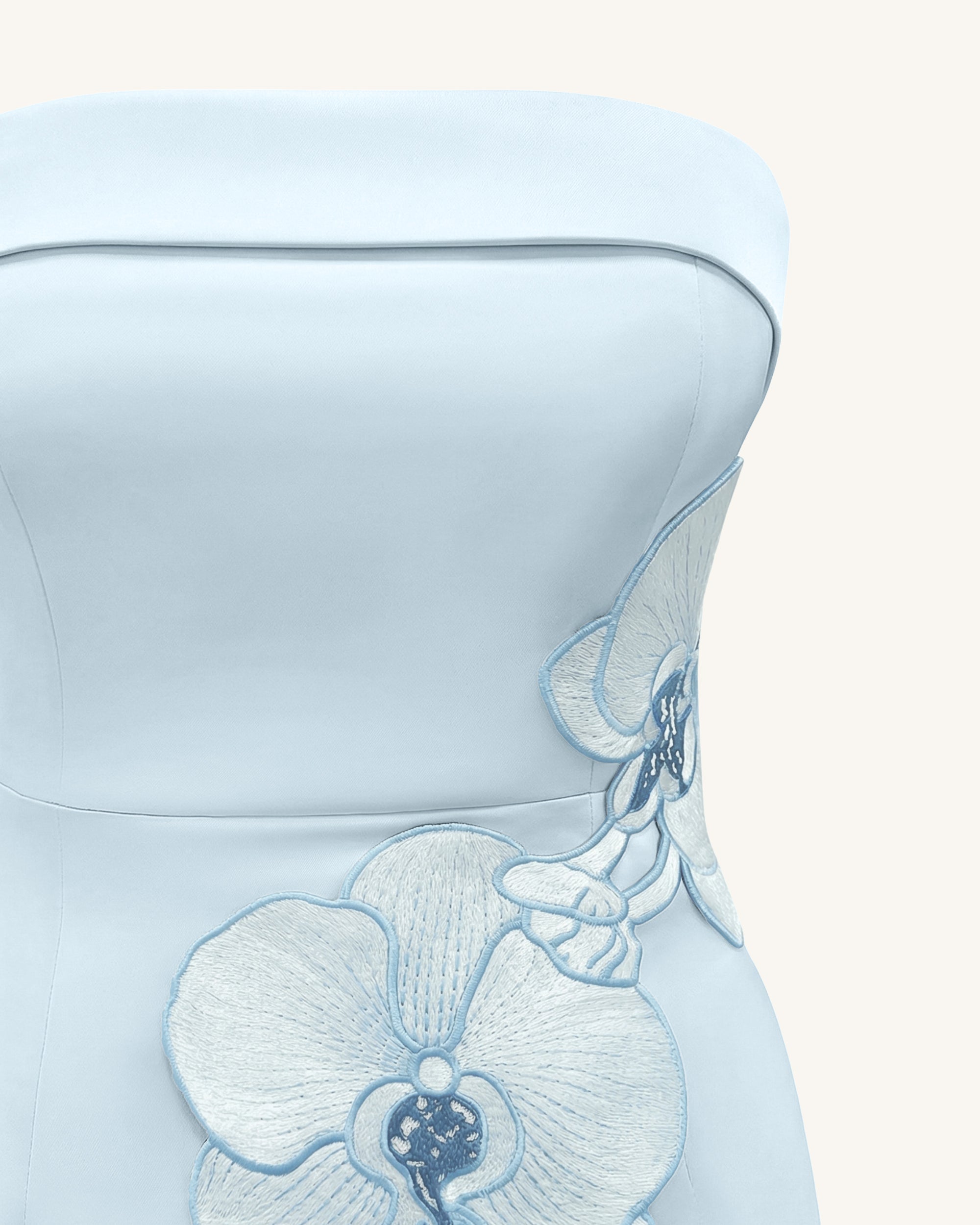Orchid Embroidered Dress - Light Blue