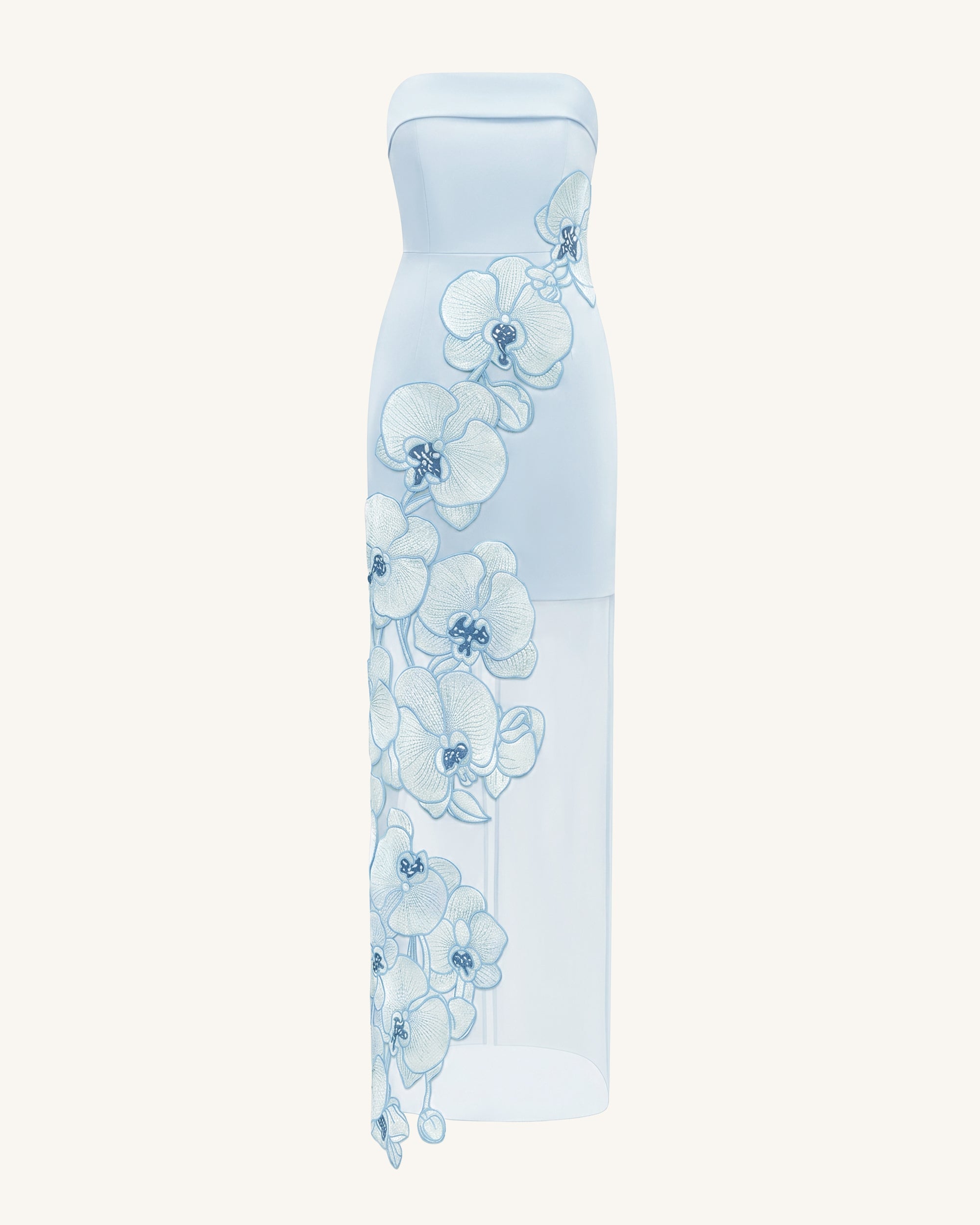 Orchid Embroidered Dress - Light Blue