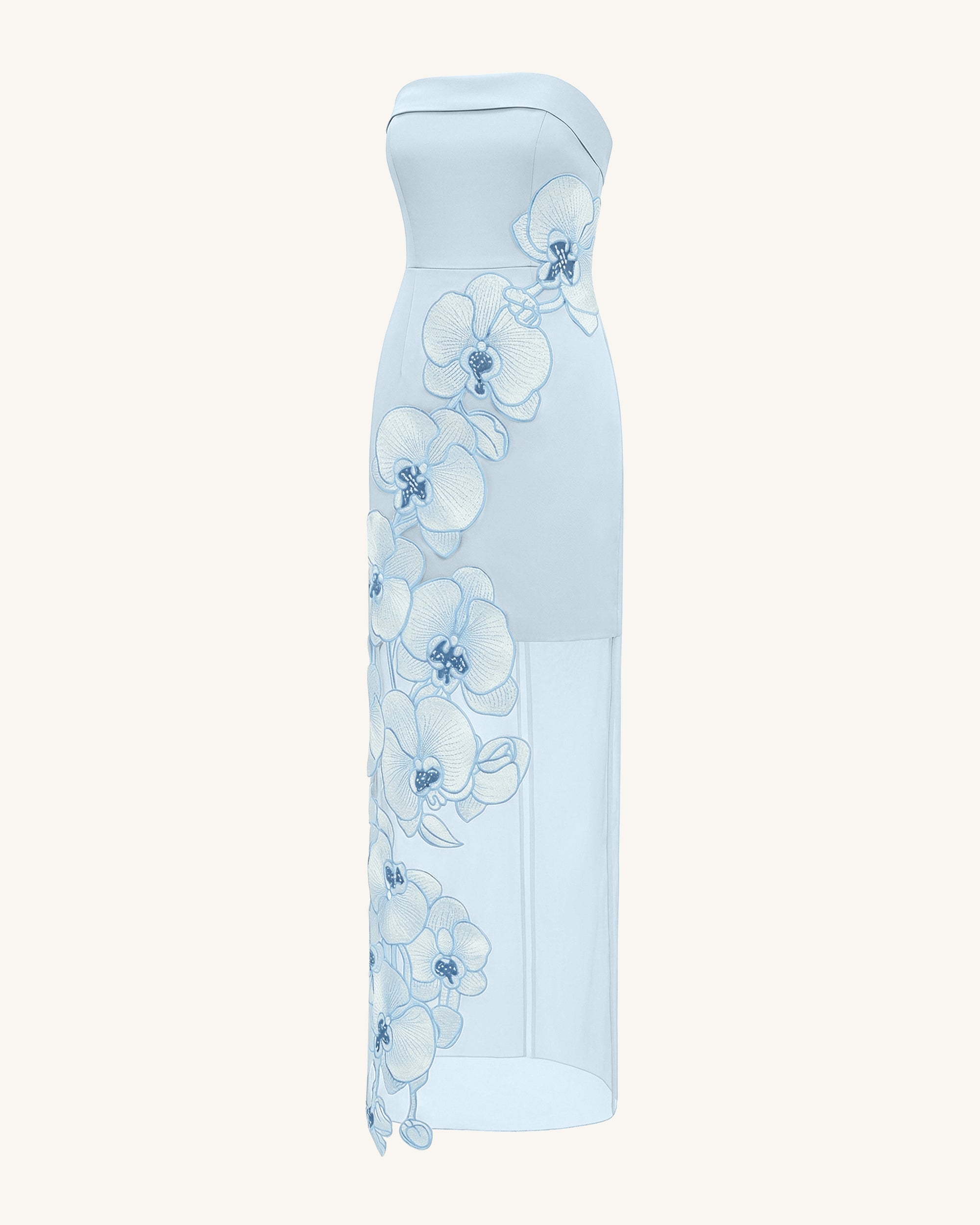 Orchid Embroidered Dress - Light Blue