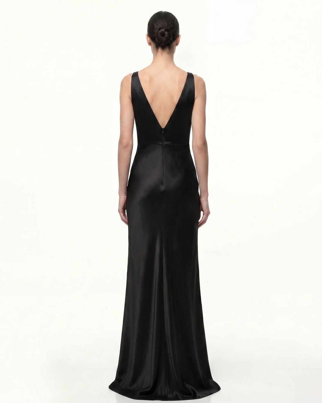 Floral Deep V Maxi Dress - Black