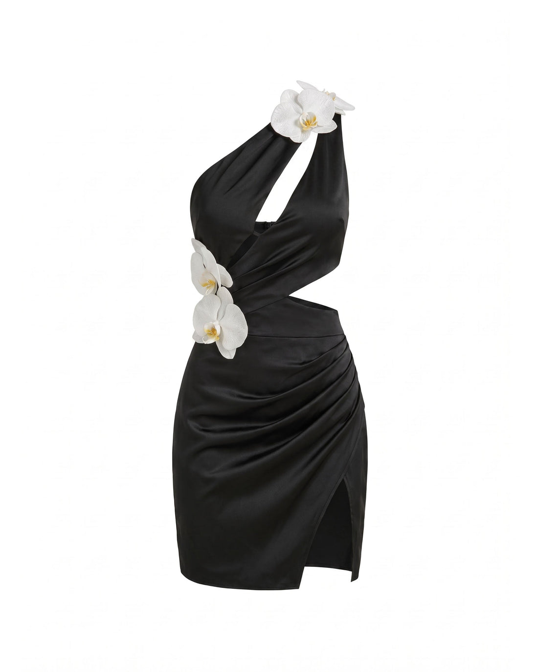 Orchid Embellished Cutout Mini Dress - Black