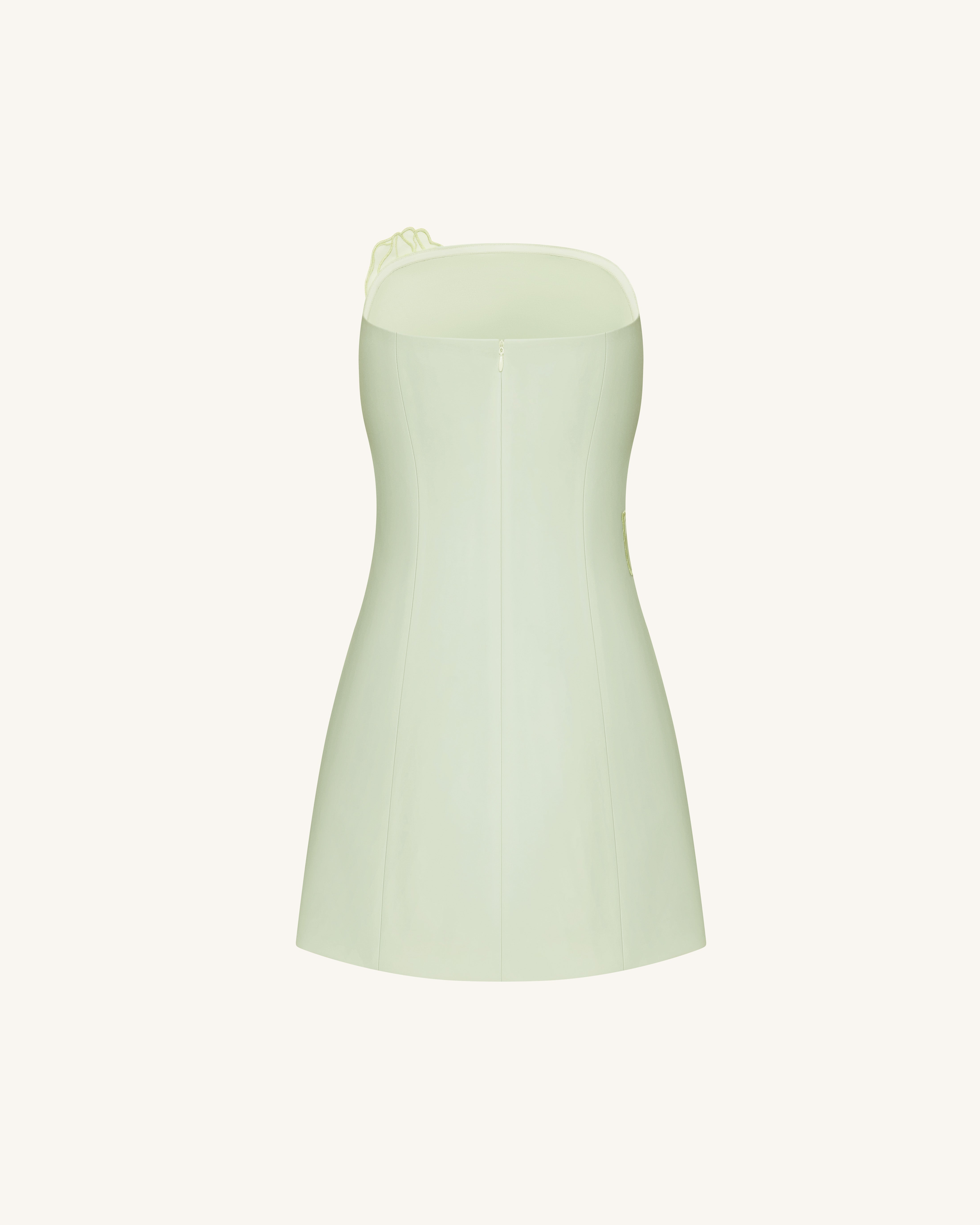 Iris Floral Print Strapless Dress - Green