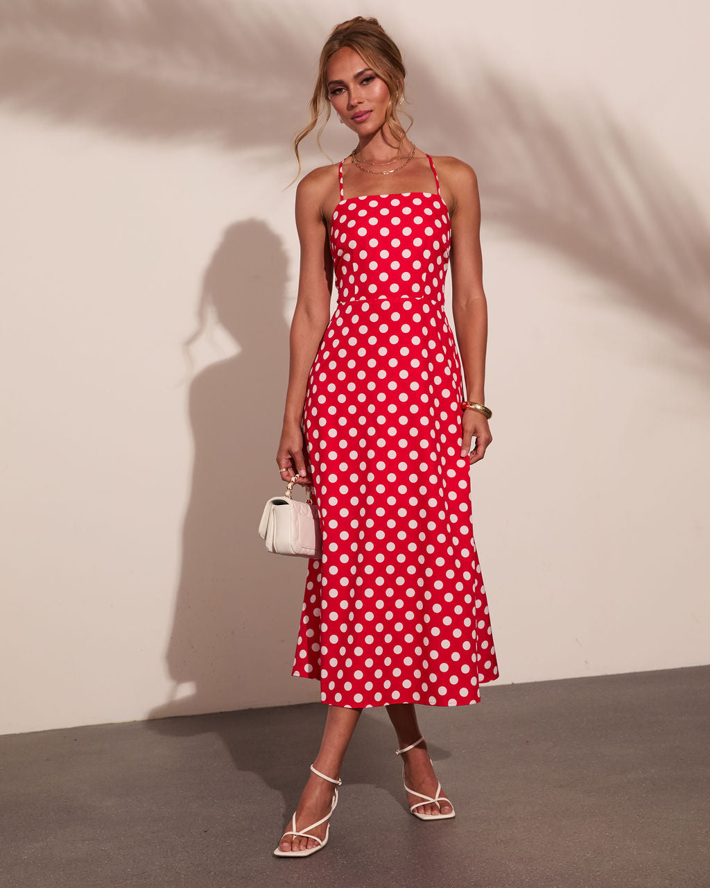 Coastal Charm Polka Dot Midi Dress