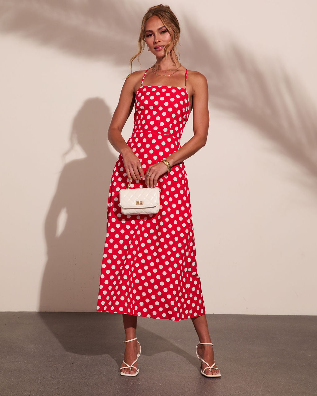 Coastal Charm Polka Dot Midi Dress
