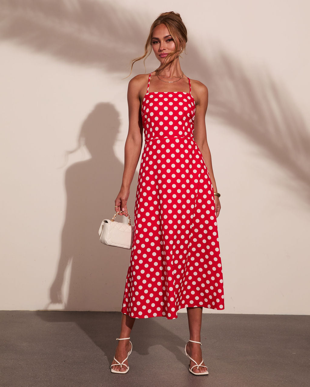 Coastal Charm Polka Dot Midi Dress