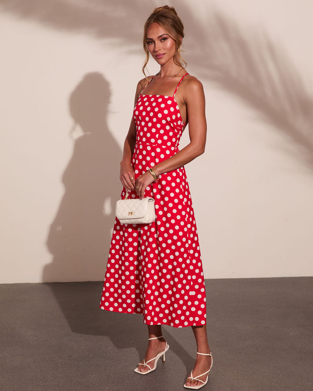 Coastal Charm Polka Dot Midi Dress