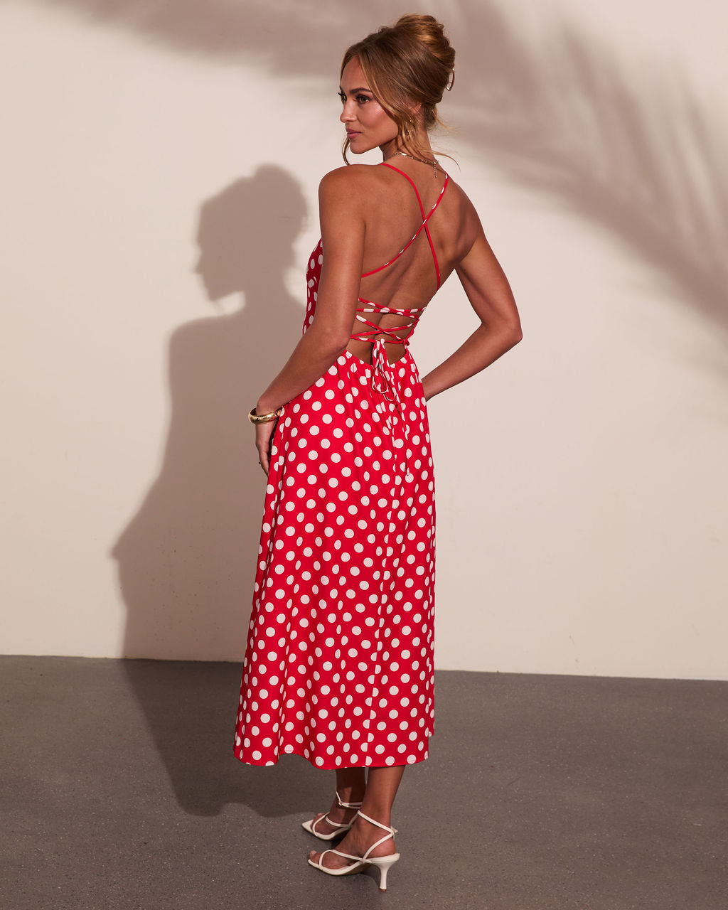 Coastal Charm Polka Dot Midi Dress
