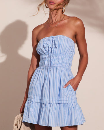 Tayler Cotton Striped Mini Dress