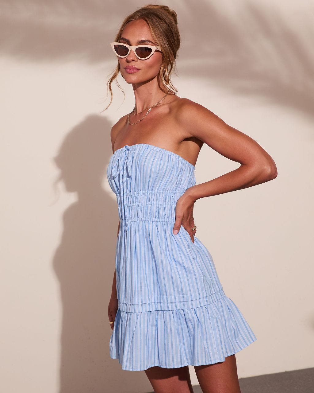 Tayler Cotton Striped Mini Dress