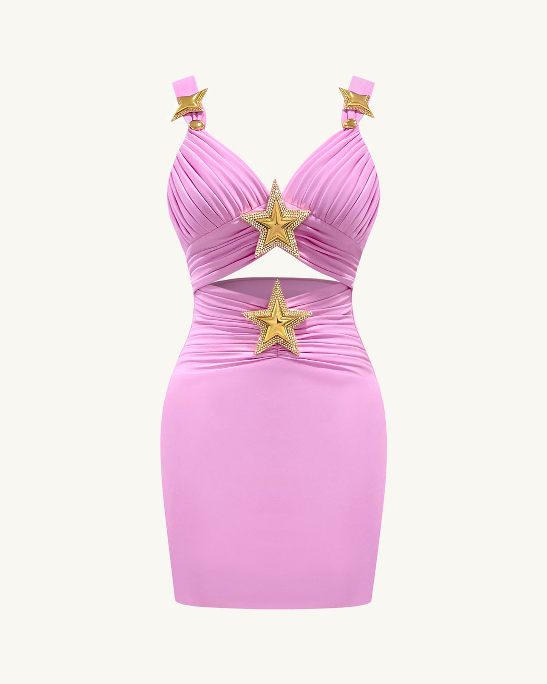 Mini Dress with Star Details - Pink