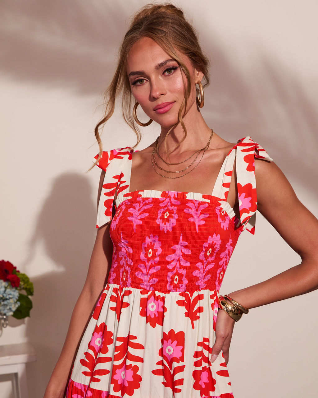 Summer Dreaming Floral Color Block Maxi Dress