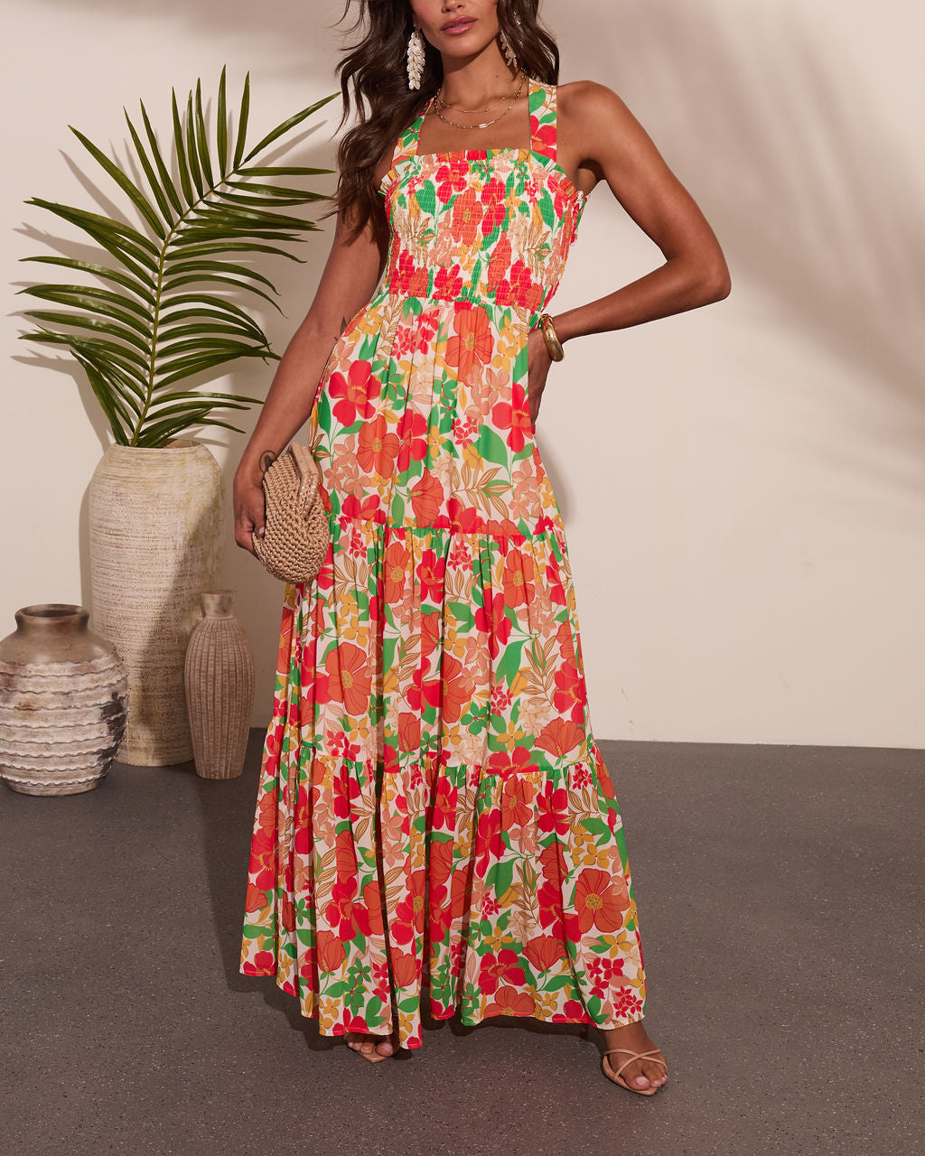Emelia Floral Print Maxi Dress