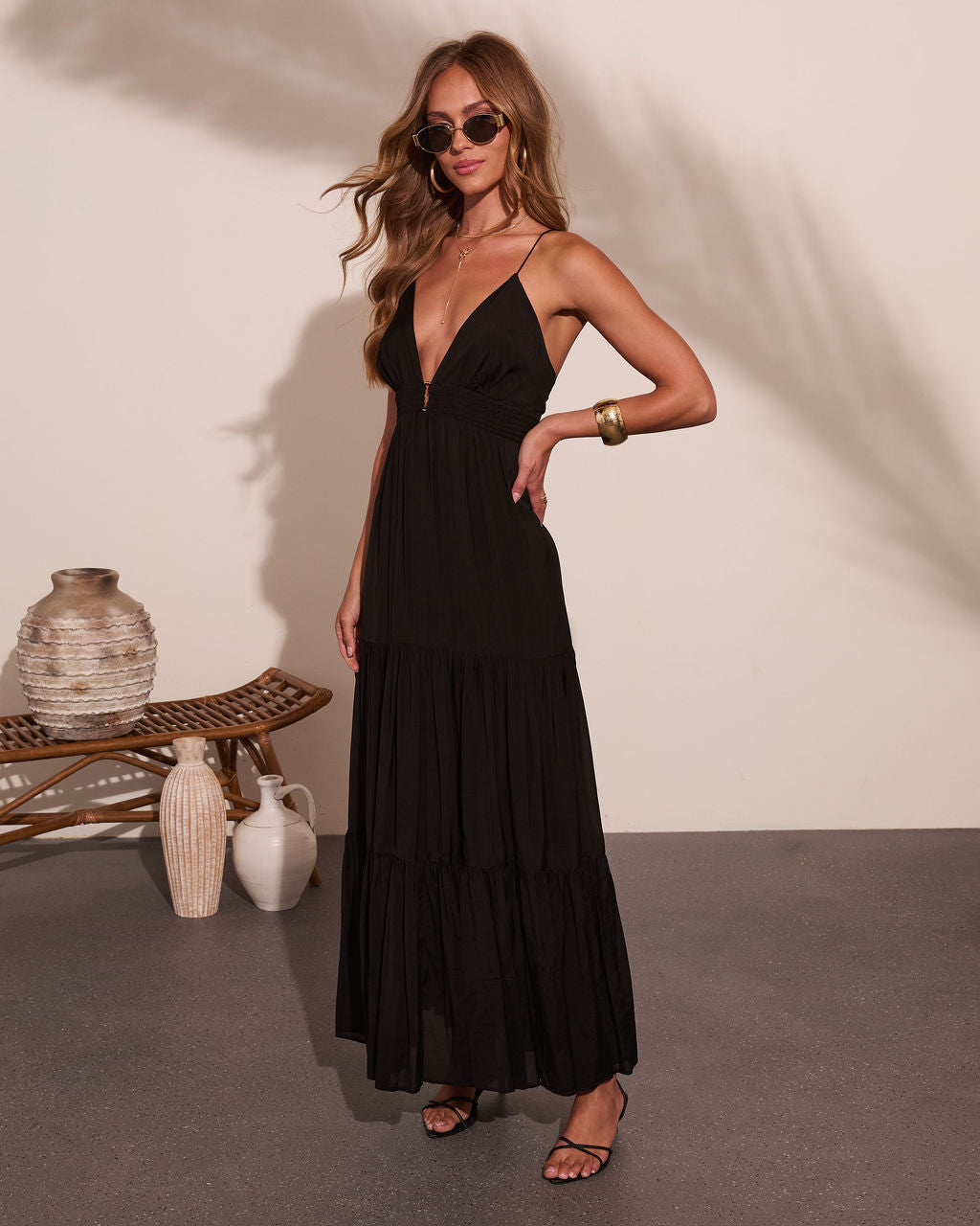 Serene Pathway Chiffon Maxi Dress