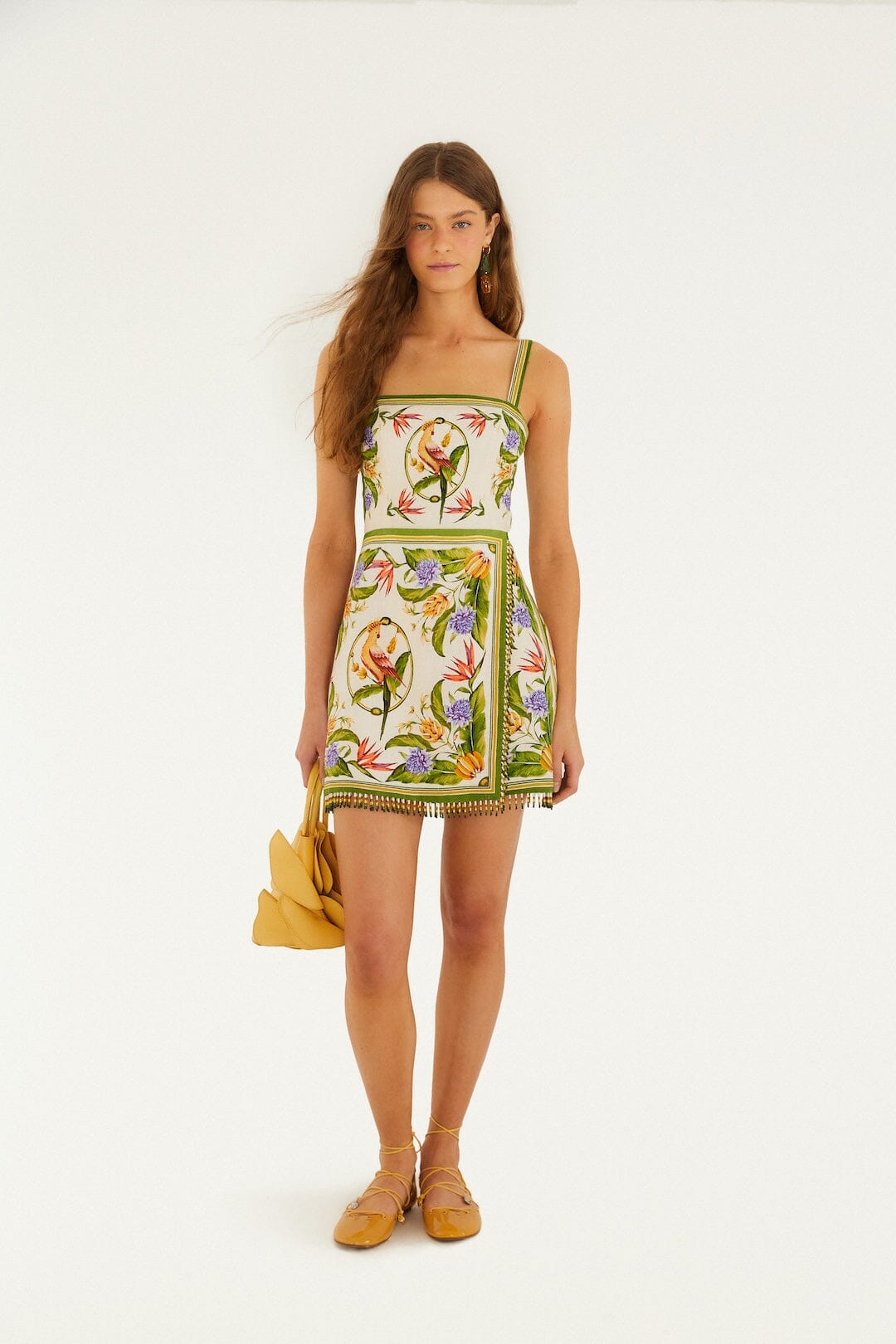 Sand Tropical Scarf Sleeveless Mini Dress
