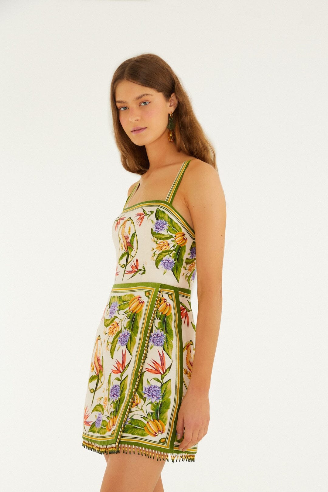 Sand Tropical Scarf Sleeveless Mini Dress