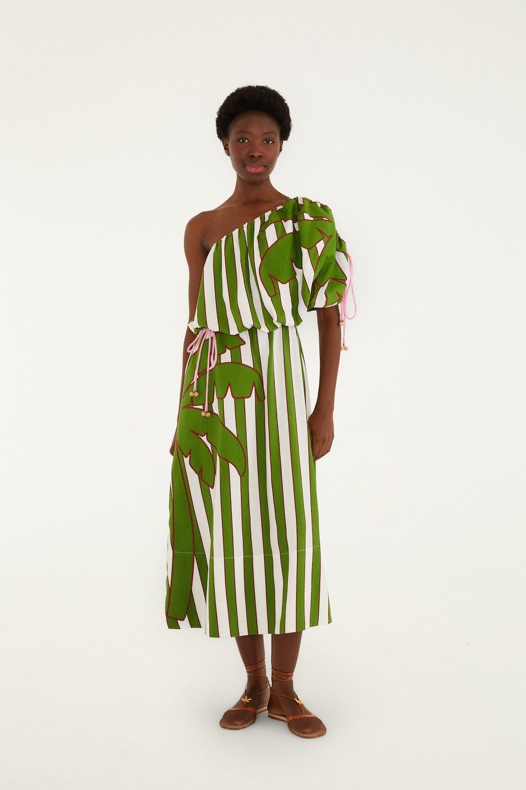 Off-White One-Shoulder Midi Dress
