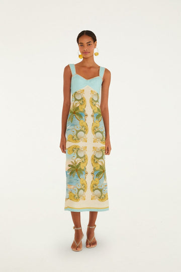Multicolor Royal Sea Maxi Dress