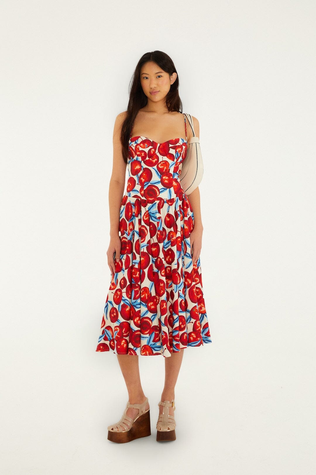 Cherry Blossom Sleeveless Midi Dress
