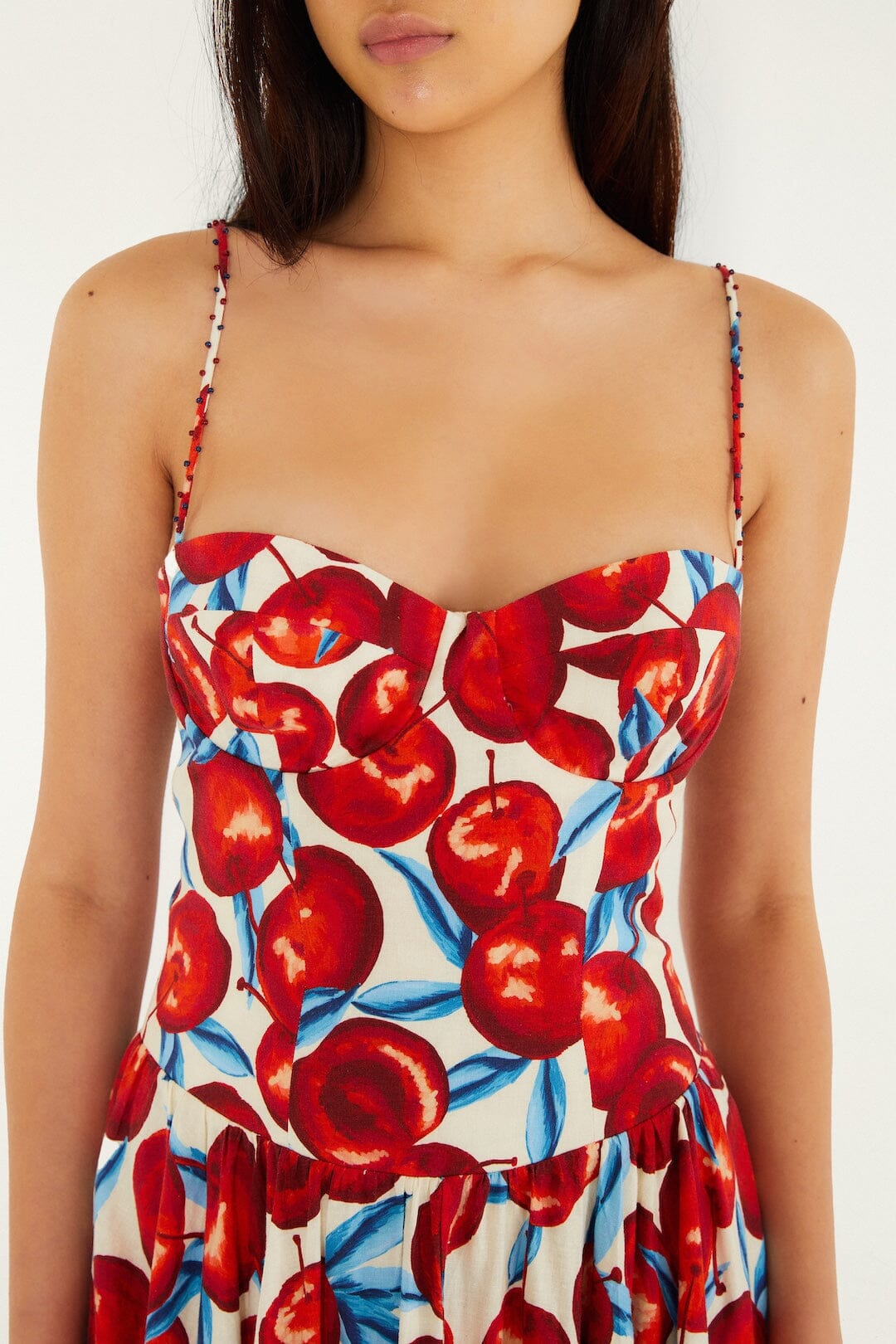 Cherry Blossom Sleeveless Midi Dress