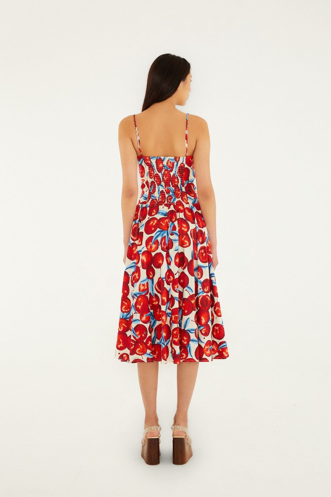 Cherry Blossom Sleeveless Midi Dress