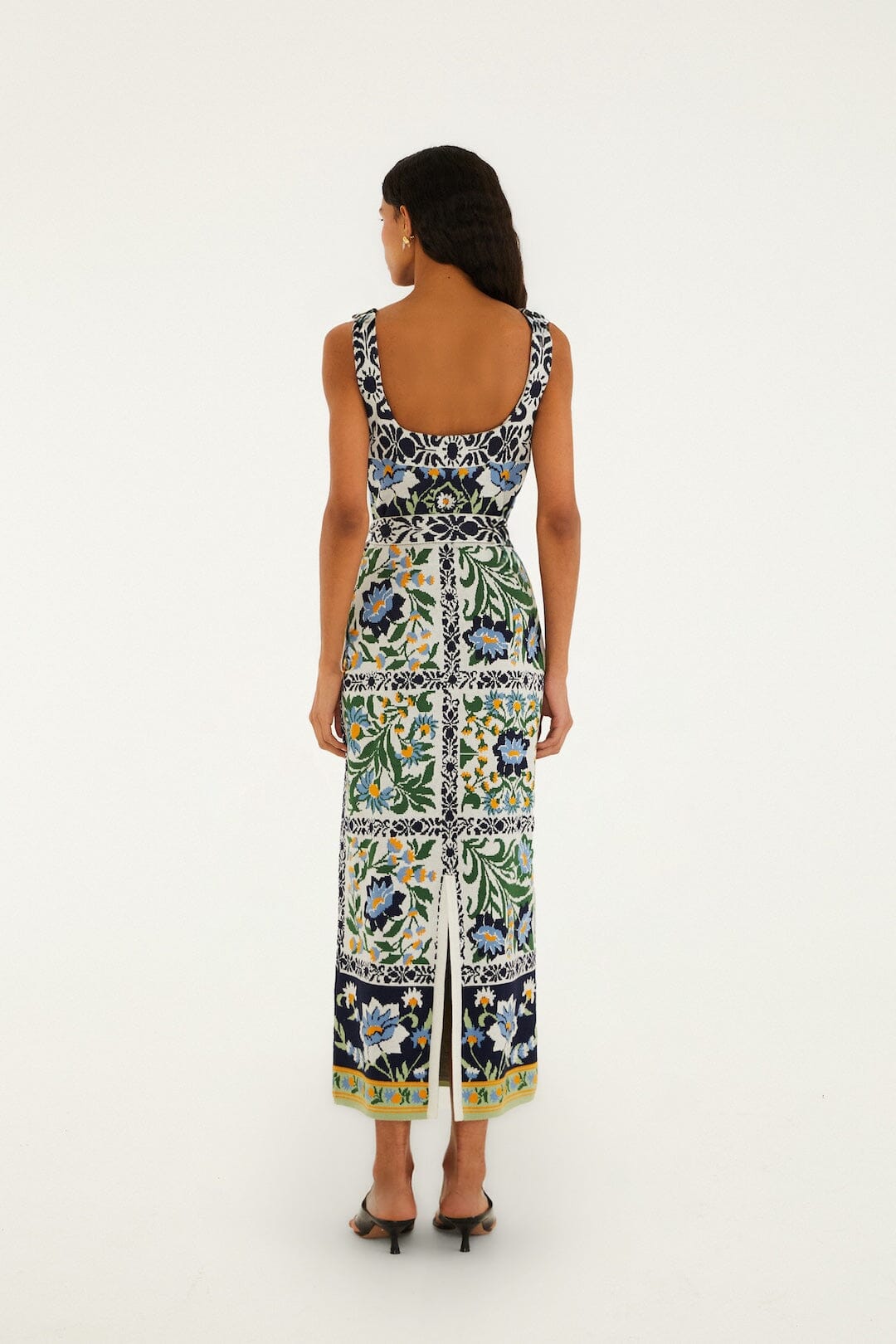 Black Manoela Belted Knit Midi Dress