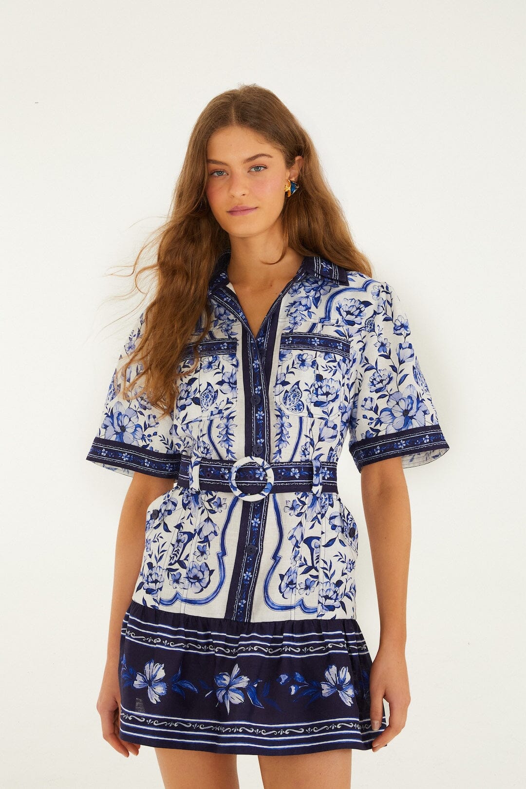 Off-White Porcelain Garden Mini Dress
