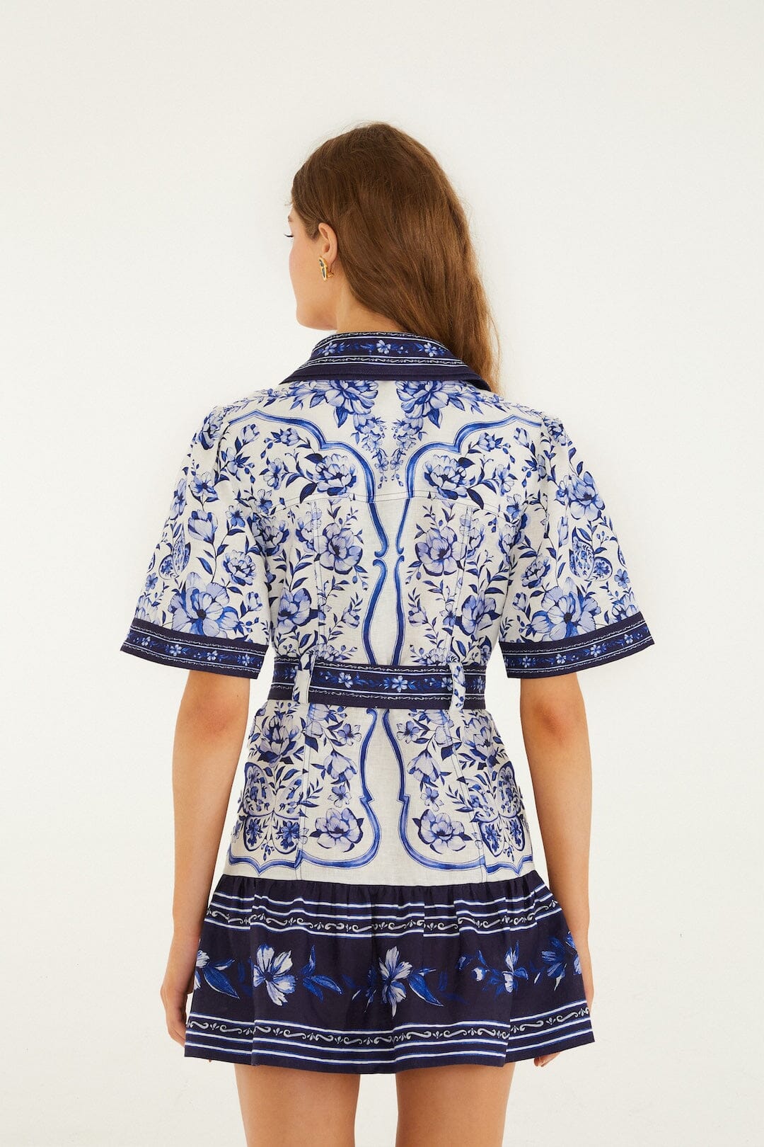 Off-White Porcelain Garden Mini Dress