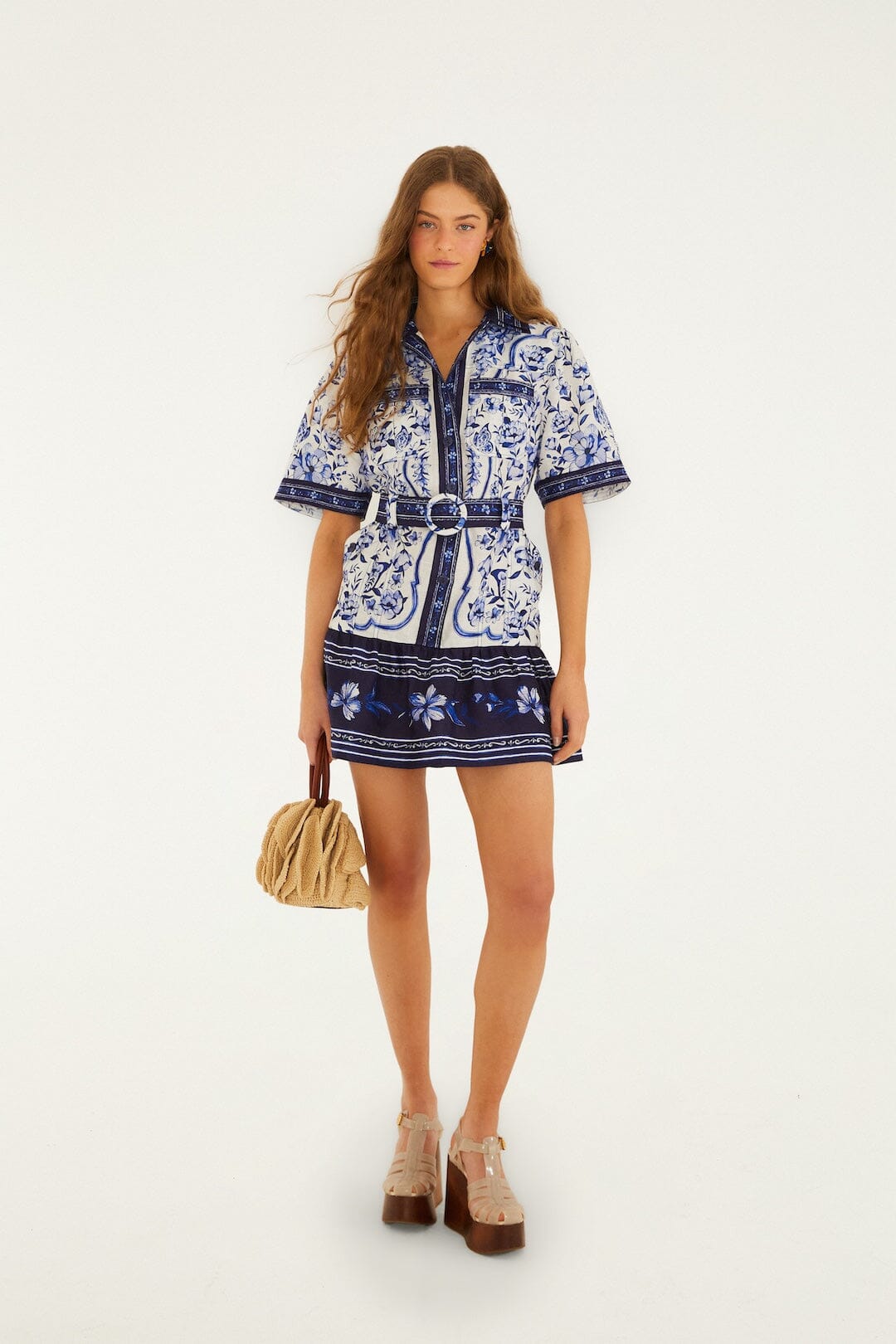Off-White Porcelain Garden Mini Dress