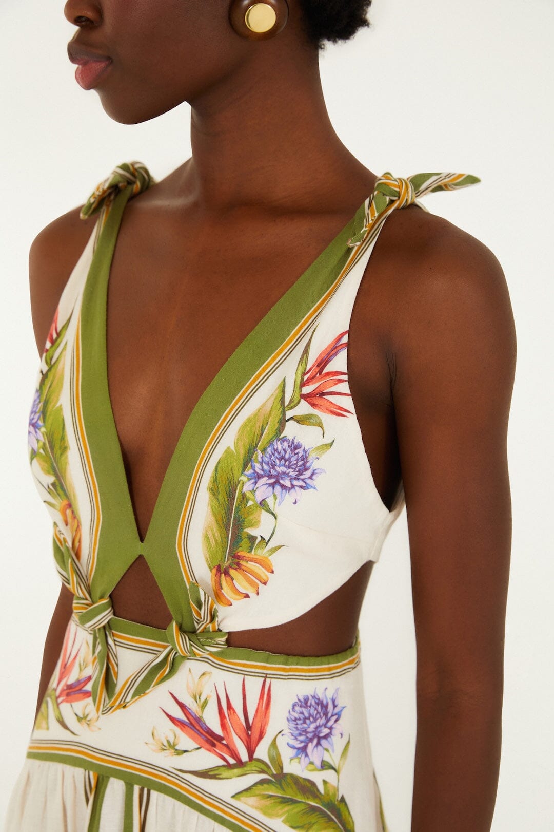Sand Tropical Scarf Maxi Dress