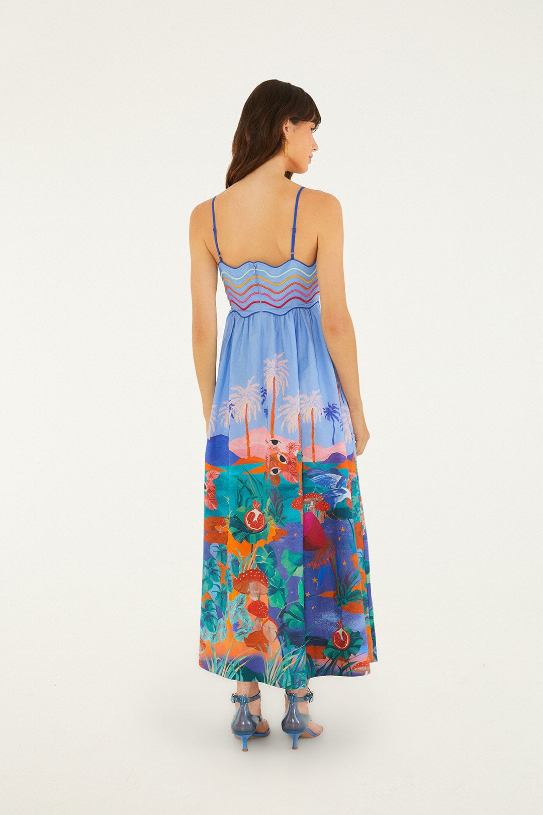 Multicolor Dream Landscape  Sleeveless Maxi Dress