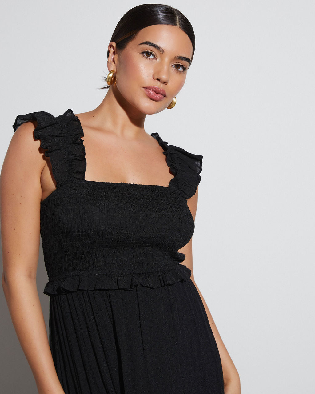 Feminine Frills Smocked Maxi Dress