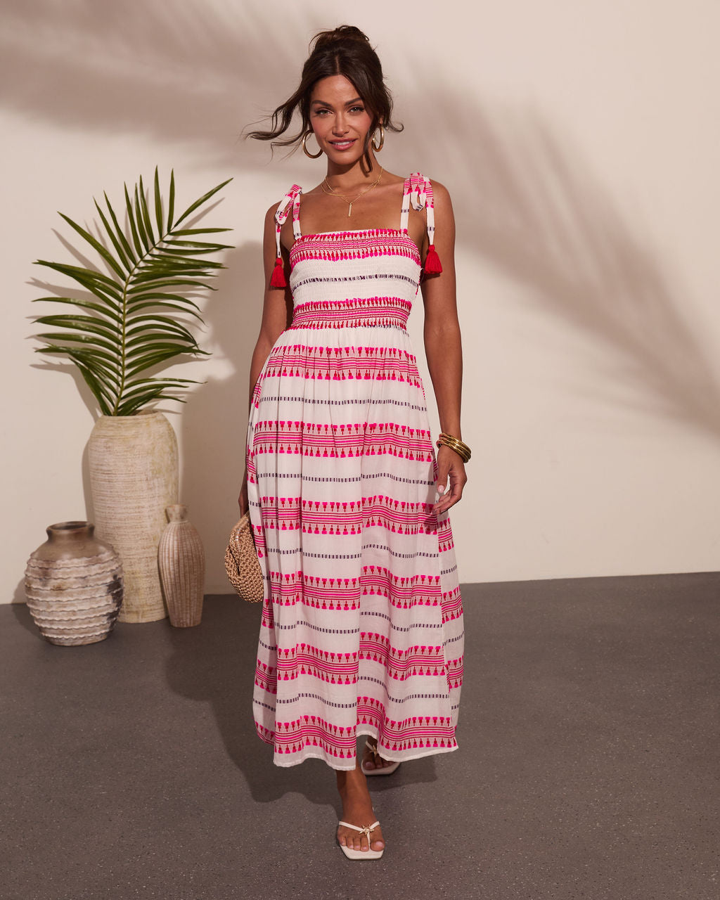 Sun Reverie Abstract Striped Maxi Dress